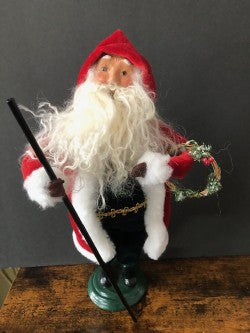 Santa with staff and wreath