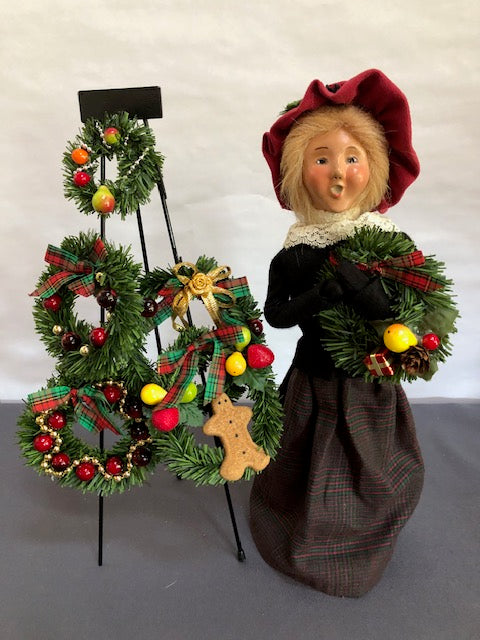 Wreath Seller Woman with stand
