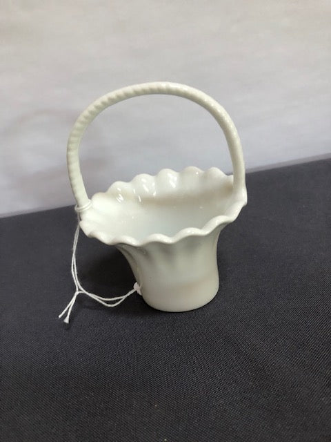 White ceramic basket