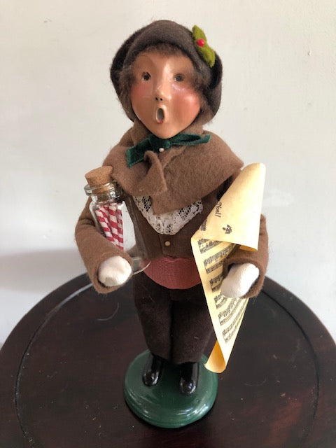 Boy in Brown with Candy Cane Jar