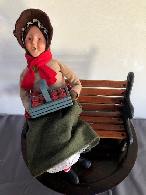 Apple Lady on Bench