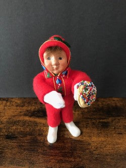 Kindle in Red Snowsuit with Sprinkle Donut