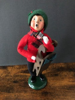 Boy with Wooden Sled