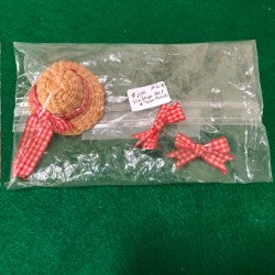 Vintage Straw hat & matching bows