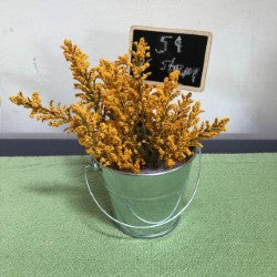 Yellow Flower Bucket with Sign