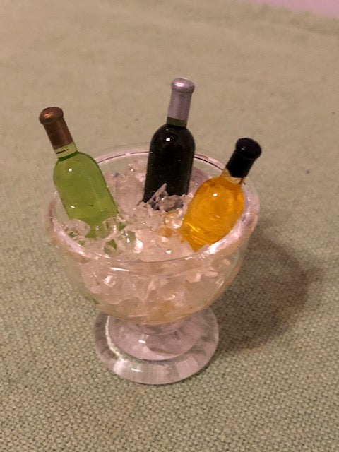 Round Ice Bucket with Three Bottles
