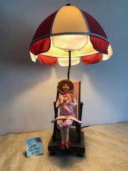 Vintage Beach Chair Lamp with Redressed Bathing Beauty