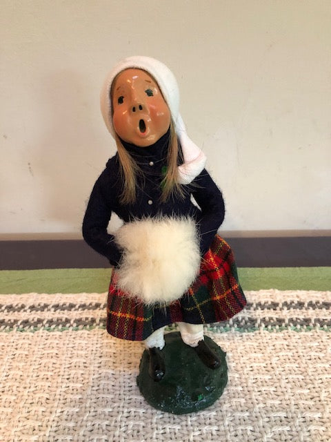 Bumpy Base Girl in Navy and Plaid