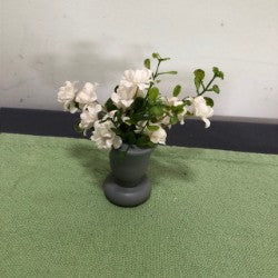 White Roses in Wooden Urn