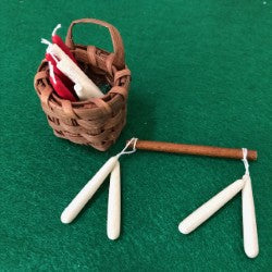 Byers Choice Candle Vendor Basket and Stick