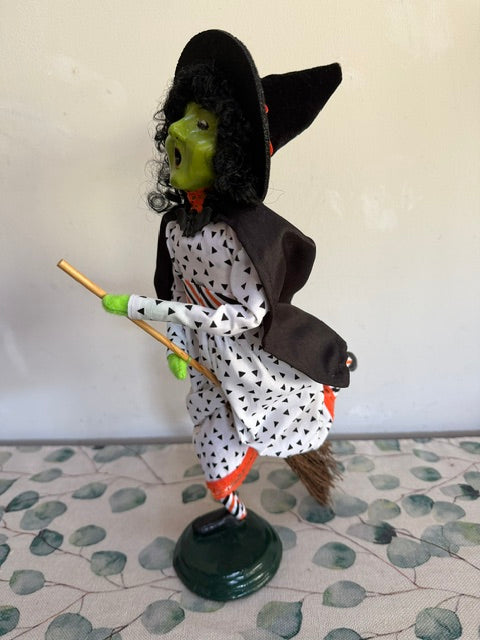 Redressed Black & White Broom Witch