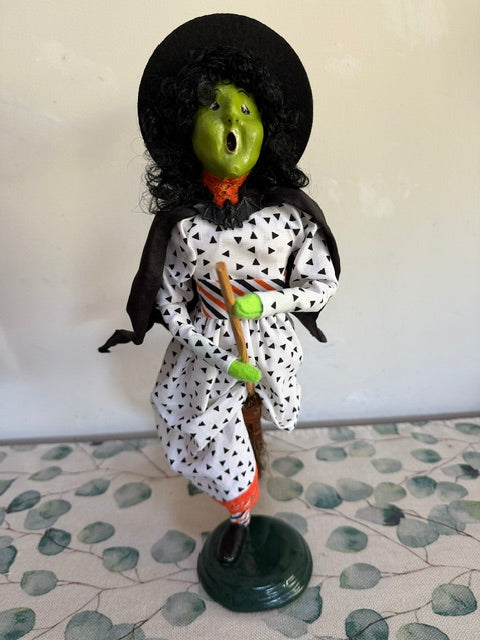 Redressed Black & White Broom Witch