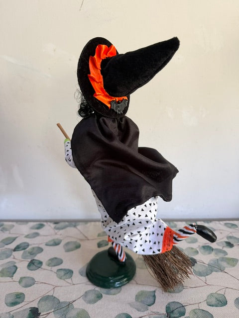 Redressed Black & White Broom Witch