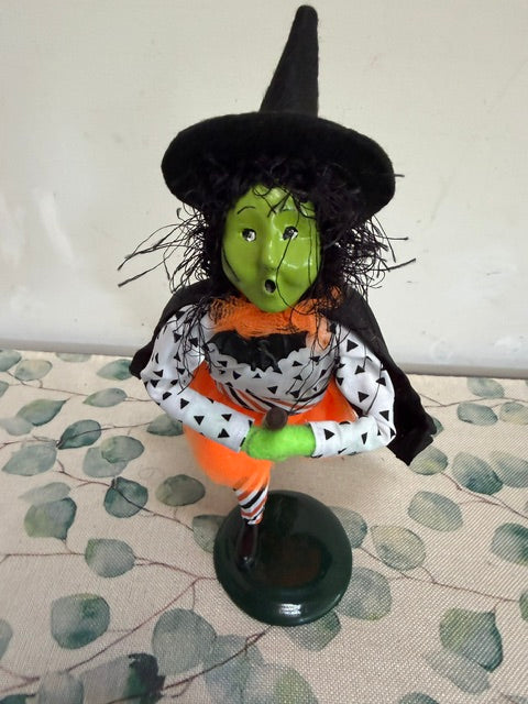 Redressed Black & White Broom Witch Girl