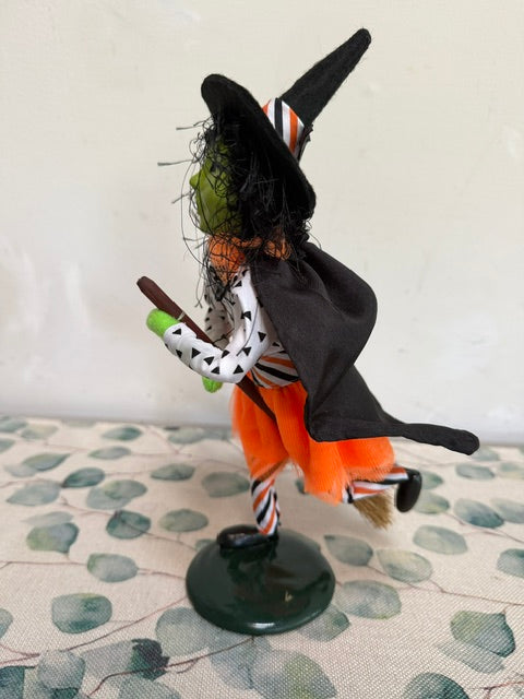 Redressed Black & White Broom Witch Girl