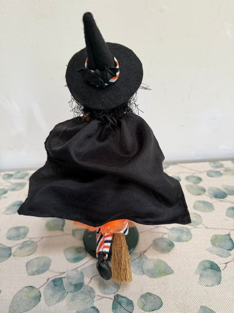 Redressed Black & White Broom Witch Girl