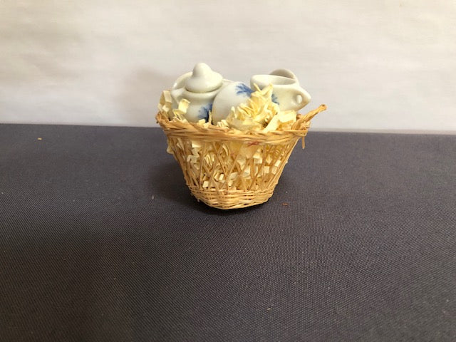 basket of china tea set