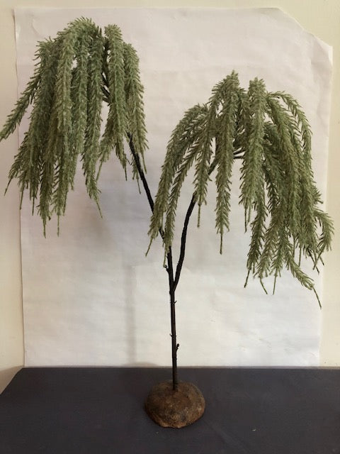 Double Flocked willow tree with concrete base