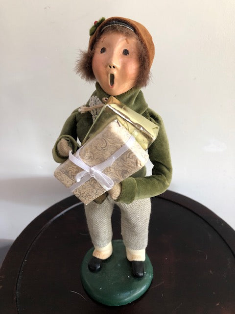 Boy in Green Velvet with Presents