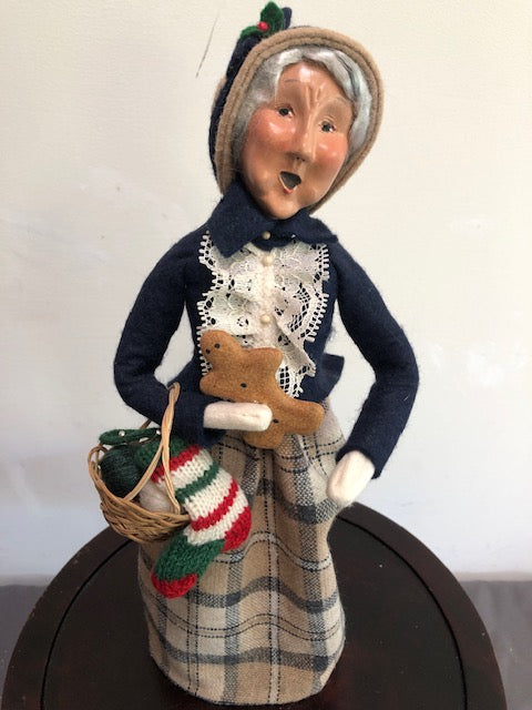 Grandma with Knitting Basket and Gingerbread