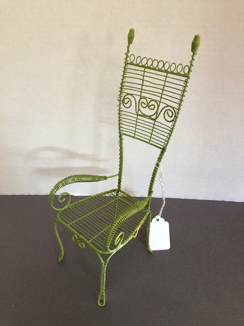 Tall Green Wire Garden Chair