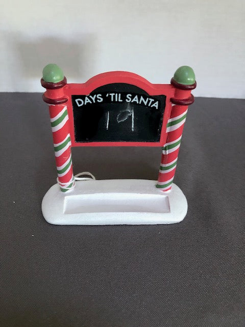 Days Til Santa Chalkboard sign