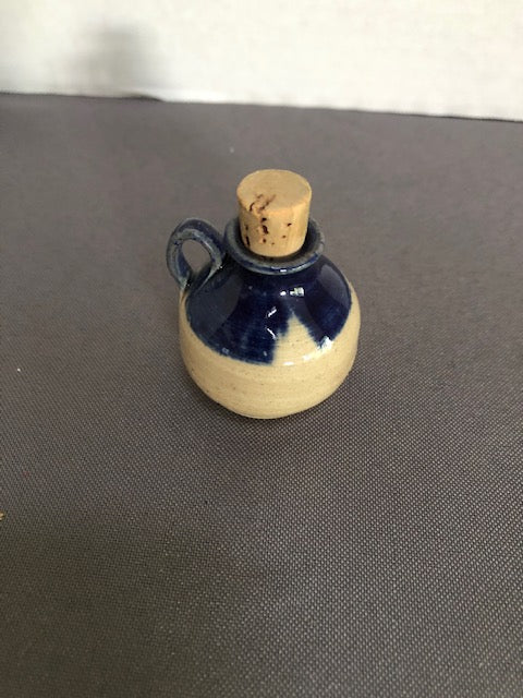 Pottery Jug with Blue Rim