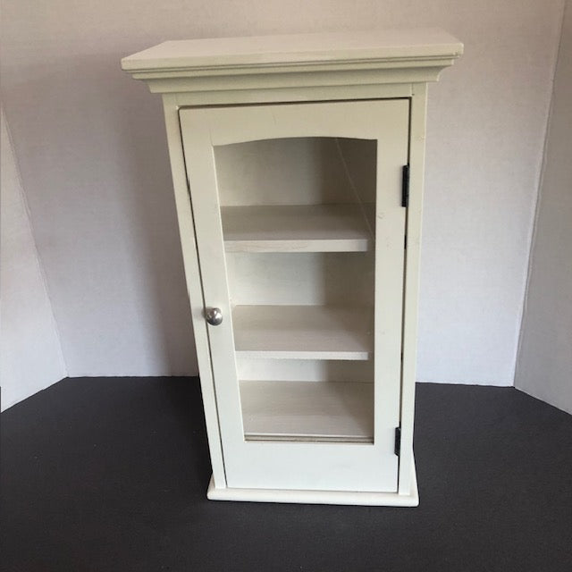 White Glass Door Cabinet