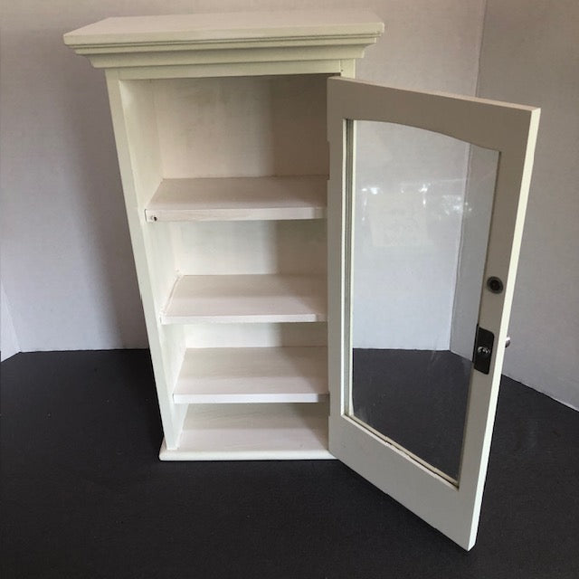 White Glass Door Cabinet