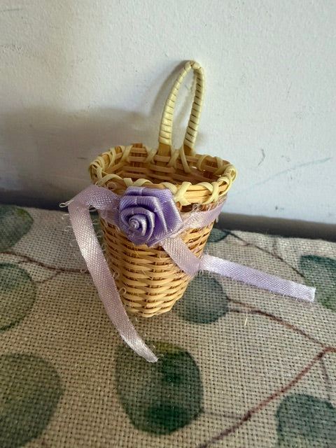 Tall Basket with Lavender Rose & Bow
