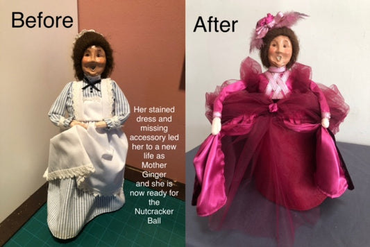 Redressed Mother Ginger for the Nutcracker Series