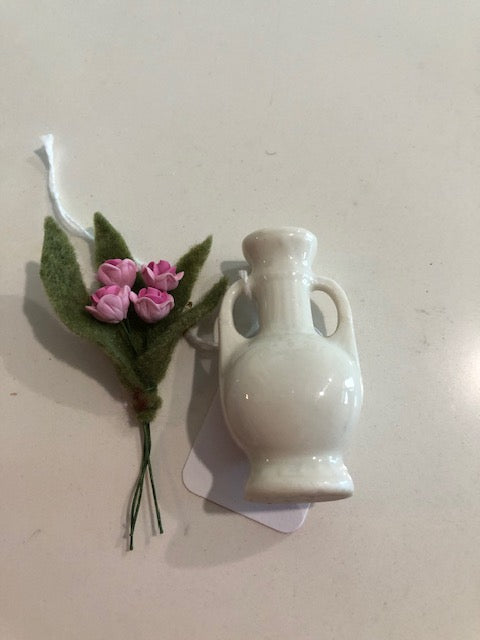 Double Handled White Vase