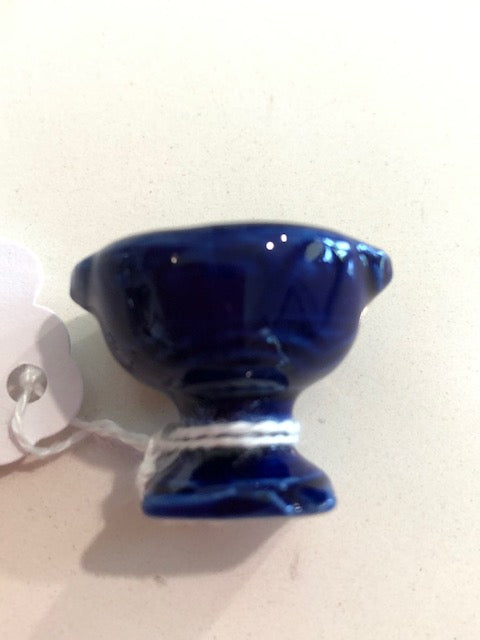 Small Footed Blue Ceramic Planter