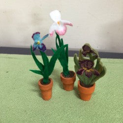 three felt potted flower