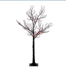 4' black plug in tree with changing lights (purple & orange)